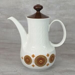 MCM VTG Mitterteich Bavaria Porcelain White Retro Pitcher Jug Coffee Pot W.Lid